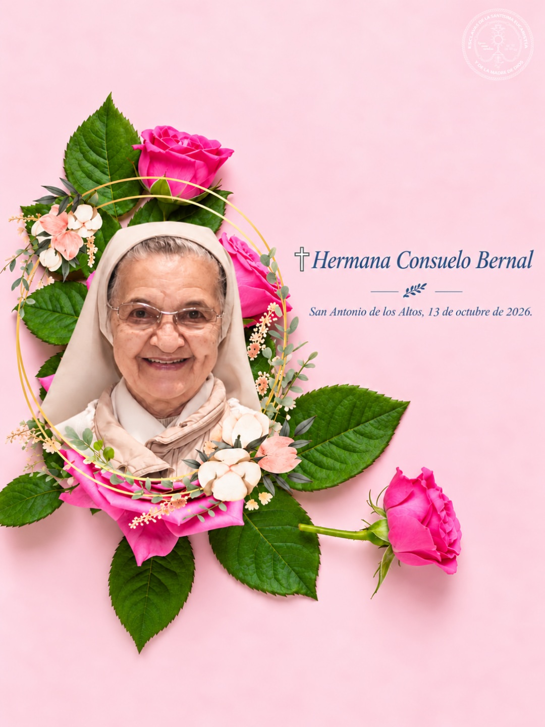 Mensaje de la Congregación en Homenaje a nuestra  "SOR CONSUELO BERNAL"